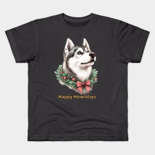 Happy Howlidays Husky Kids T-Shirt